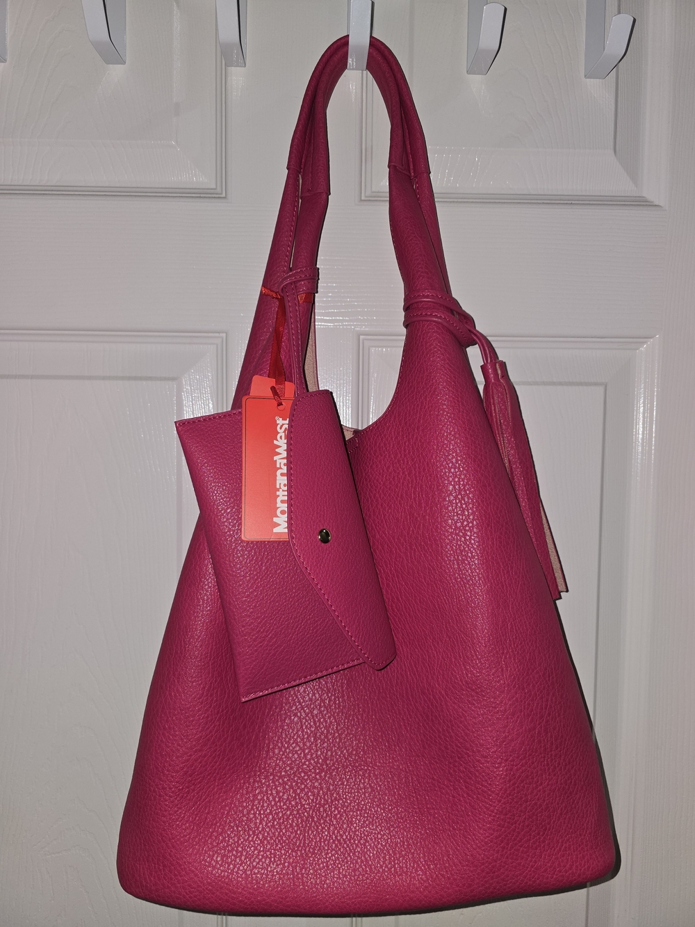 Montana West Hot Pink Hobo Purse with Matching Wallet